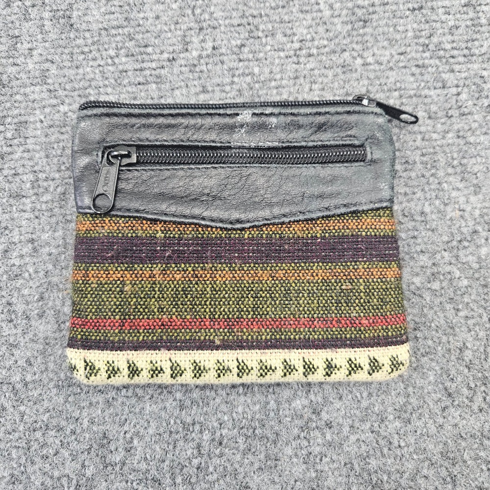 Vive Bien Coin Purse Multicolor Leather Wallet Woven Boho Boho Artisan Earthy